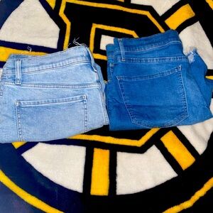 Express Shortie jean shorts 2 pairs for one $
High rise hyper stretch & mid rise
